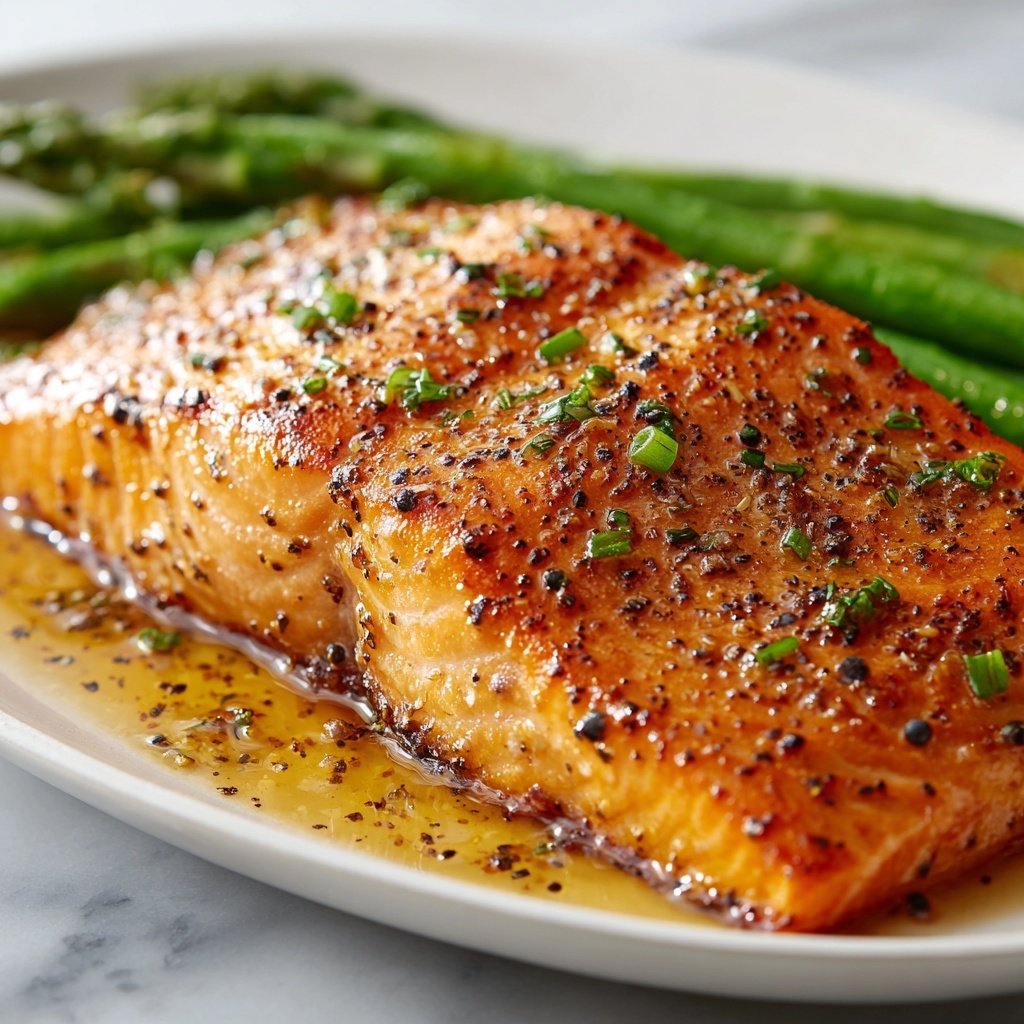 Garlic Butter Salmon & Asparagus Recipe - Recipe Image