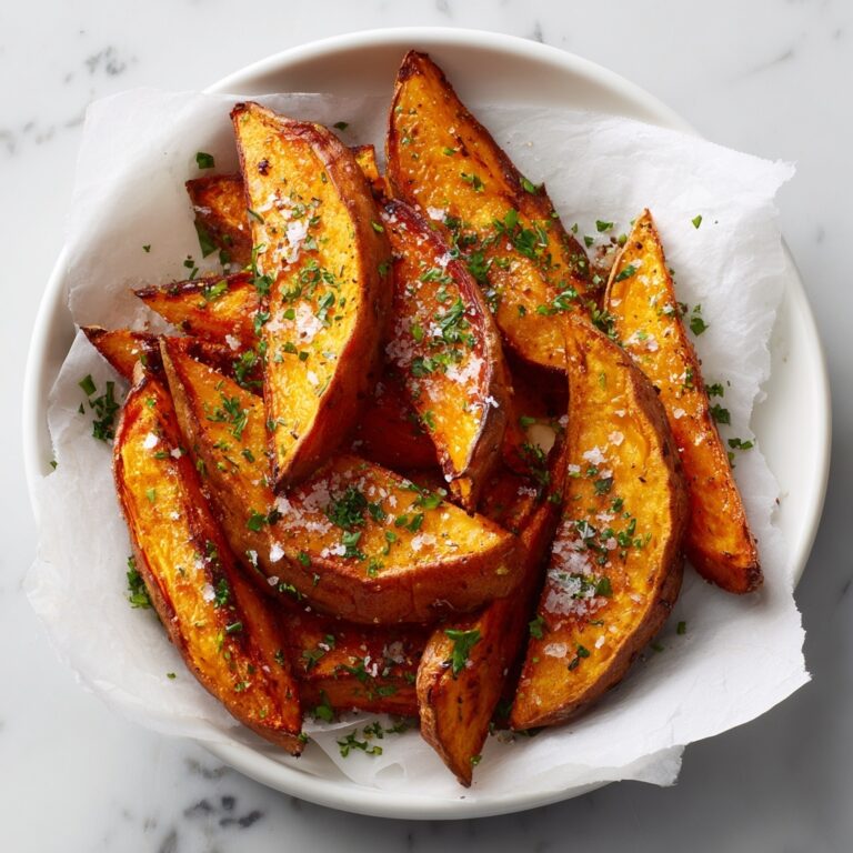 Garlic Parmesan Sweet Potato Wedges Recipe