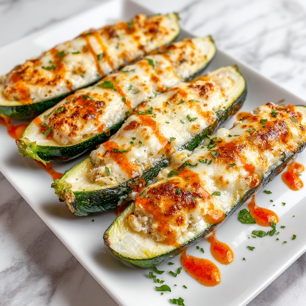 Buffalo Chicken Zucchini Boats Recipe - Recipe Image