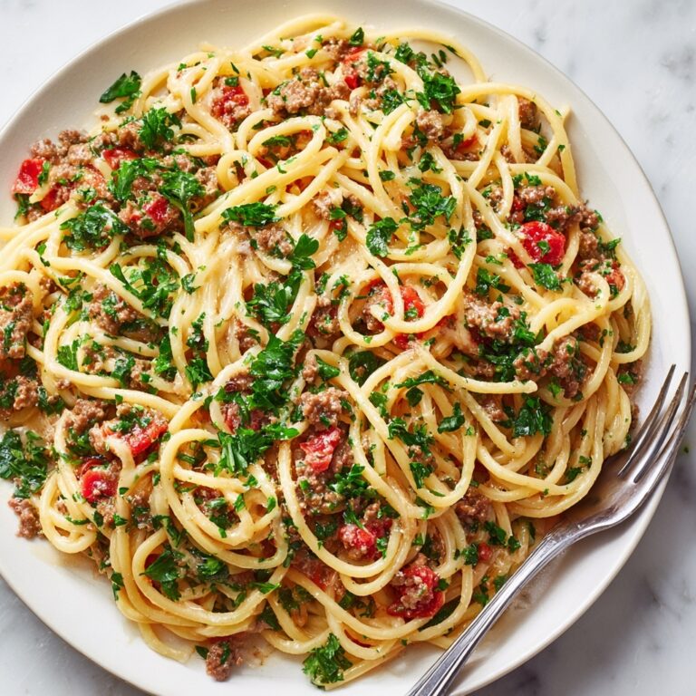 Creamy Italian Ground Beef Spaghetti Recipe