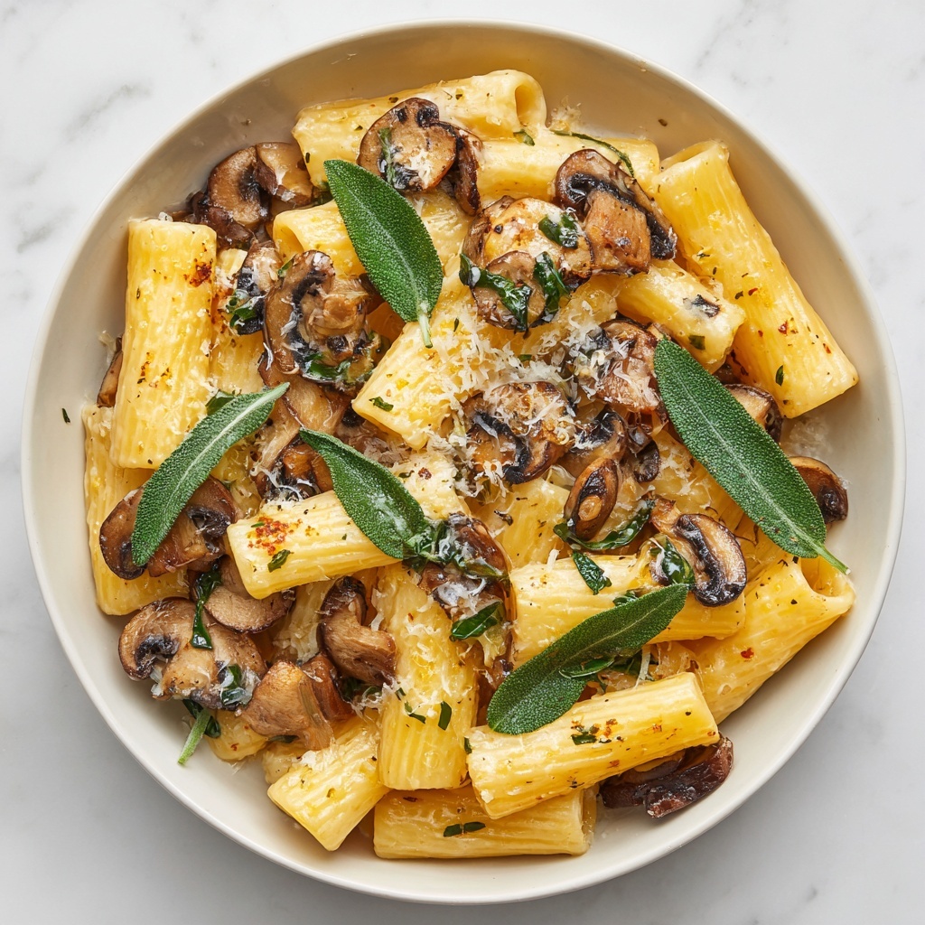 Sage Butter Pasta with Mushrooms Recipe - Recipe Image