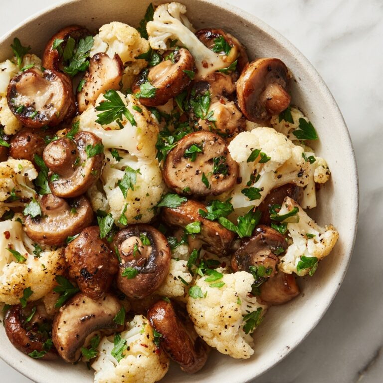 Garlic Mushrooms Cauliflower Skillet Recipe