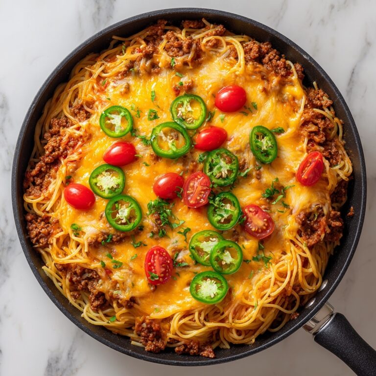 Cheesy Taco Salsa Spaghetti Bake Recipe