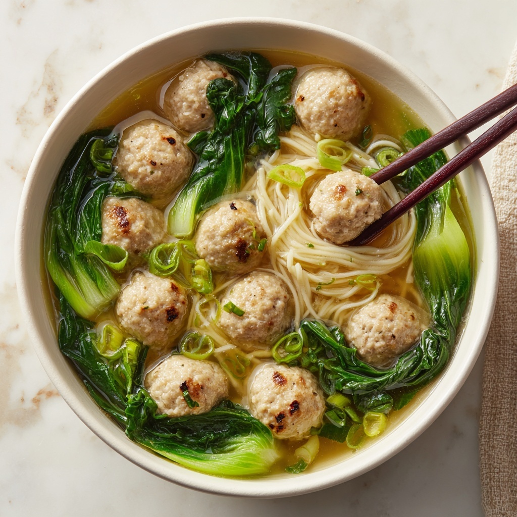 Vietnamese Mustard Green Soup with Shrimp Balls Recipe - Recipe Image