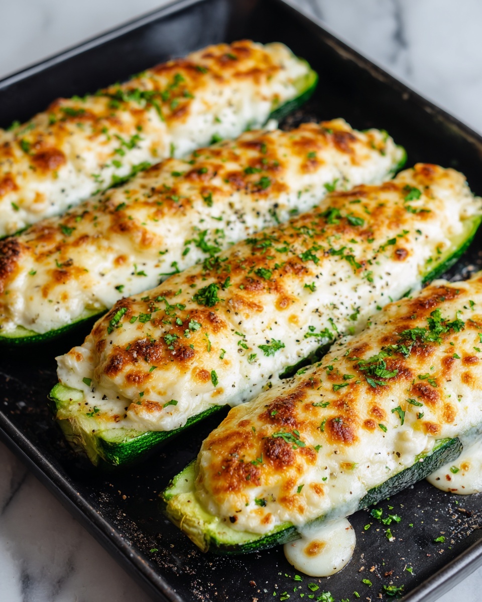 Cheesy Garlic Zucchini Steaks Recipe - Recipe Image