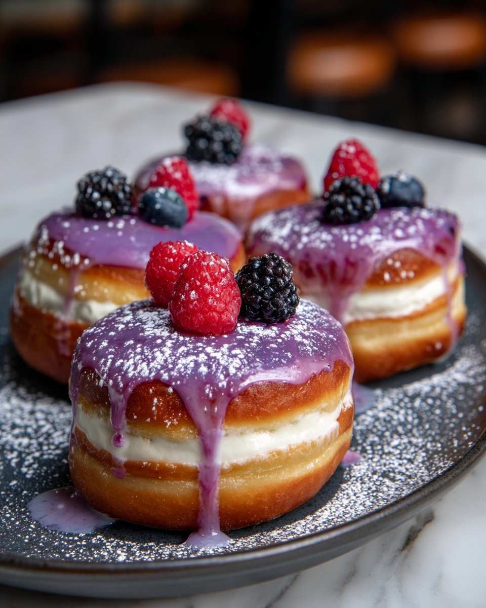 Summer Fruit Cheesecake Stuffed Brioche Doughnuts Recipe - Recipe Image