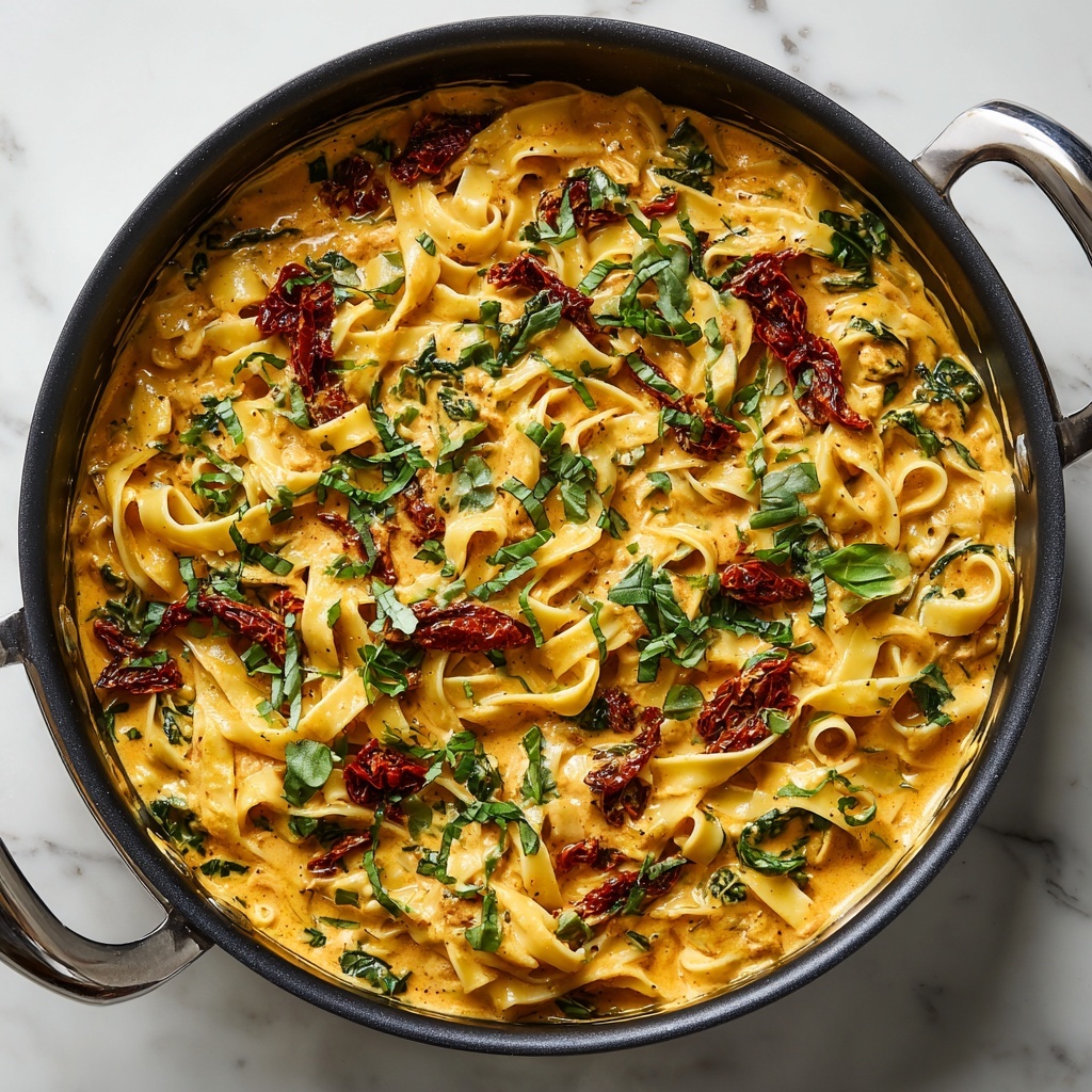 Creamy Sun-Dried Tomato Fettuccine Recipe - Recipe Image