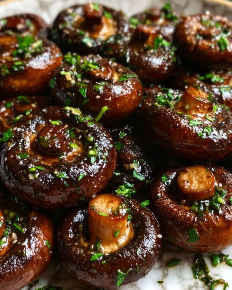 Balsamic Soy Roasted Garlic Mushrooms Recipe - Recipe Image