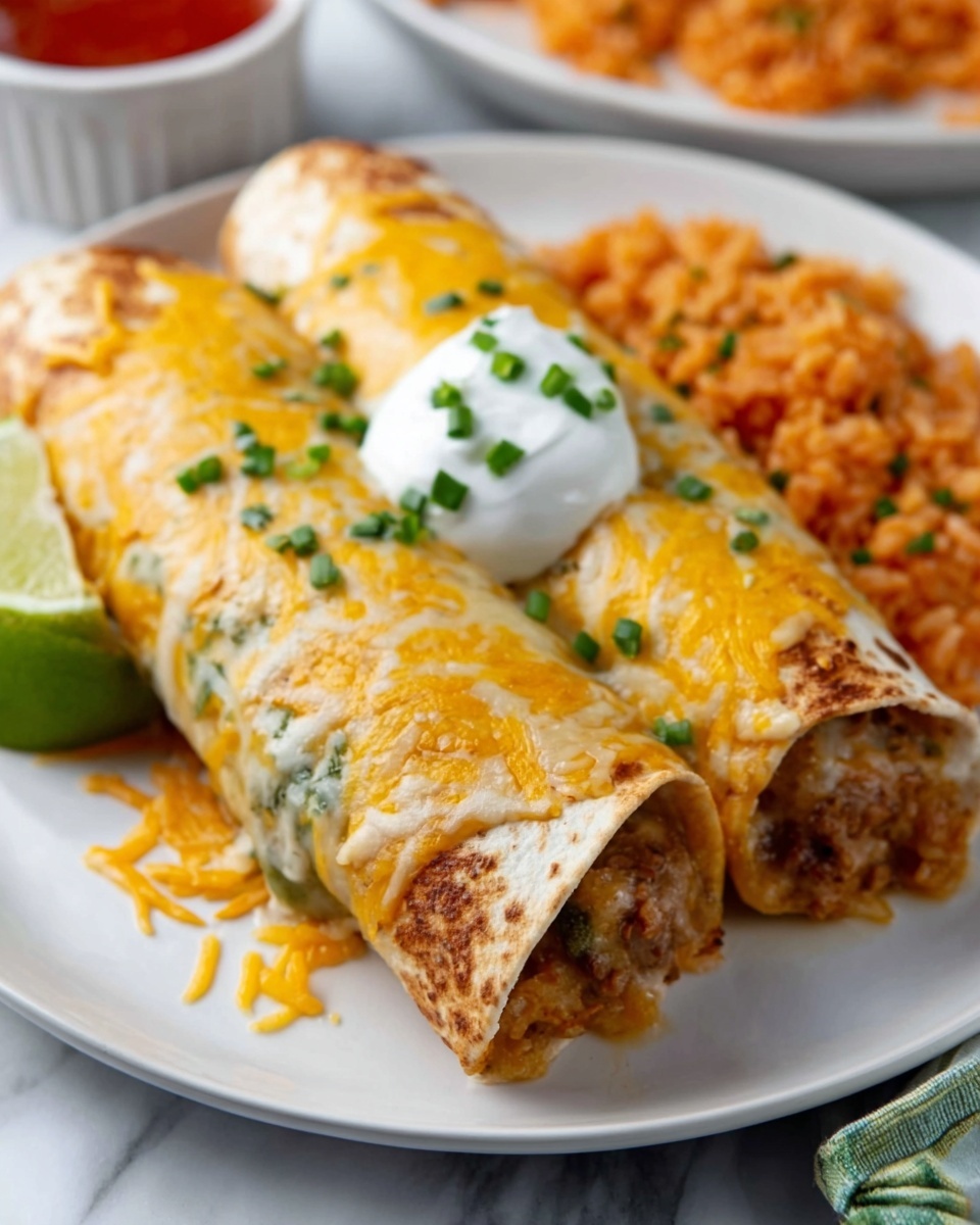 Smothered Green Chile Chicken Burritos Recipe - Recipe Image