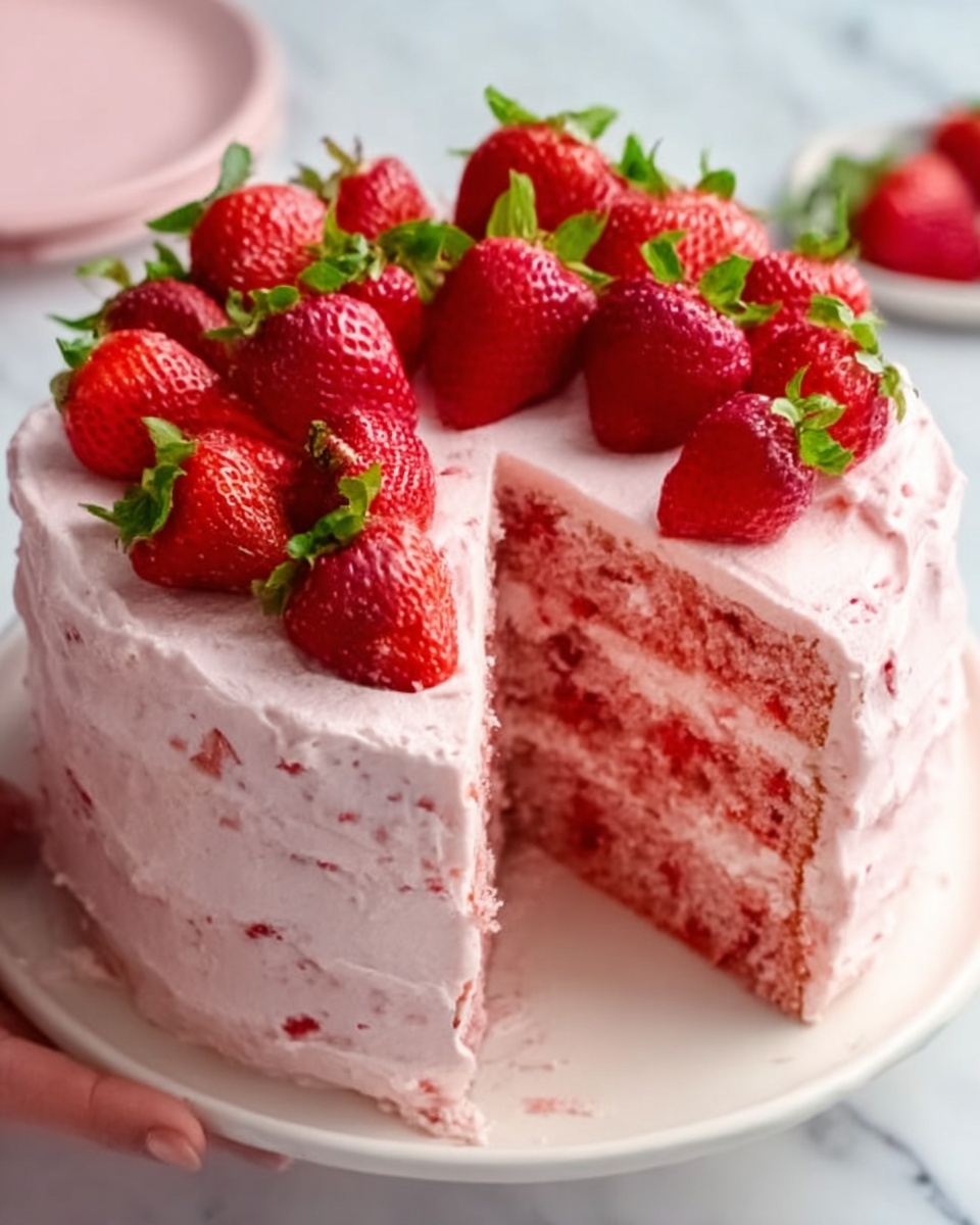 Double Strawberry Cake Recipe - Recipe Image