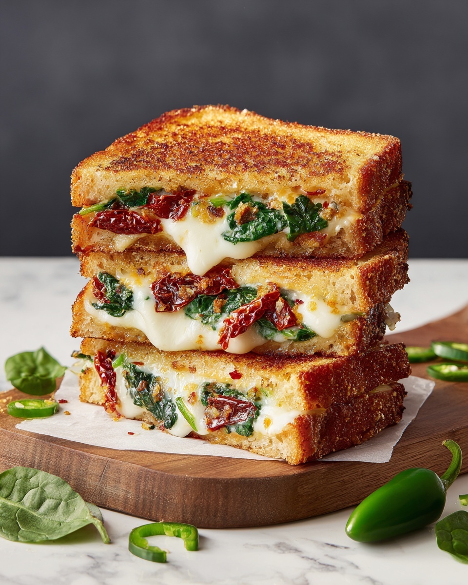 Feta Grilled Cheese Sandwich with Spinach Recipe - Recipe Image