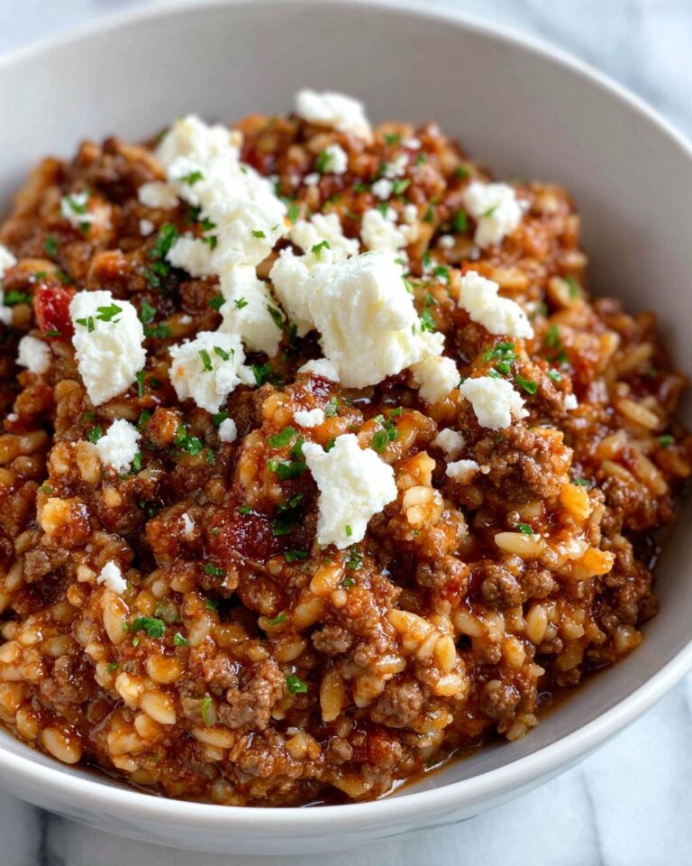 Manestra (Greek-Style Orzo with Ground Beef) Recipe
