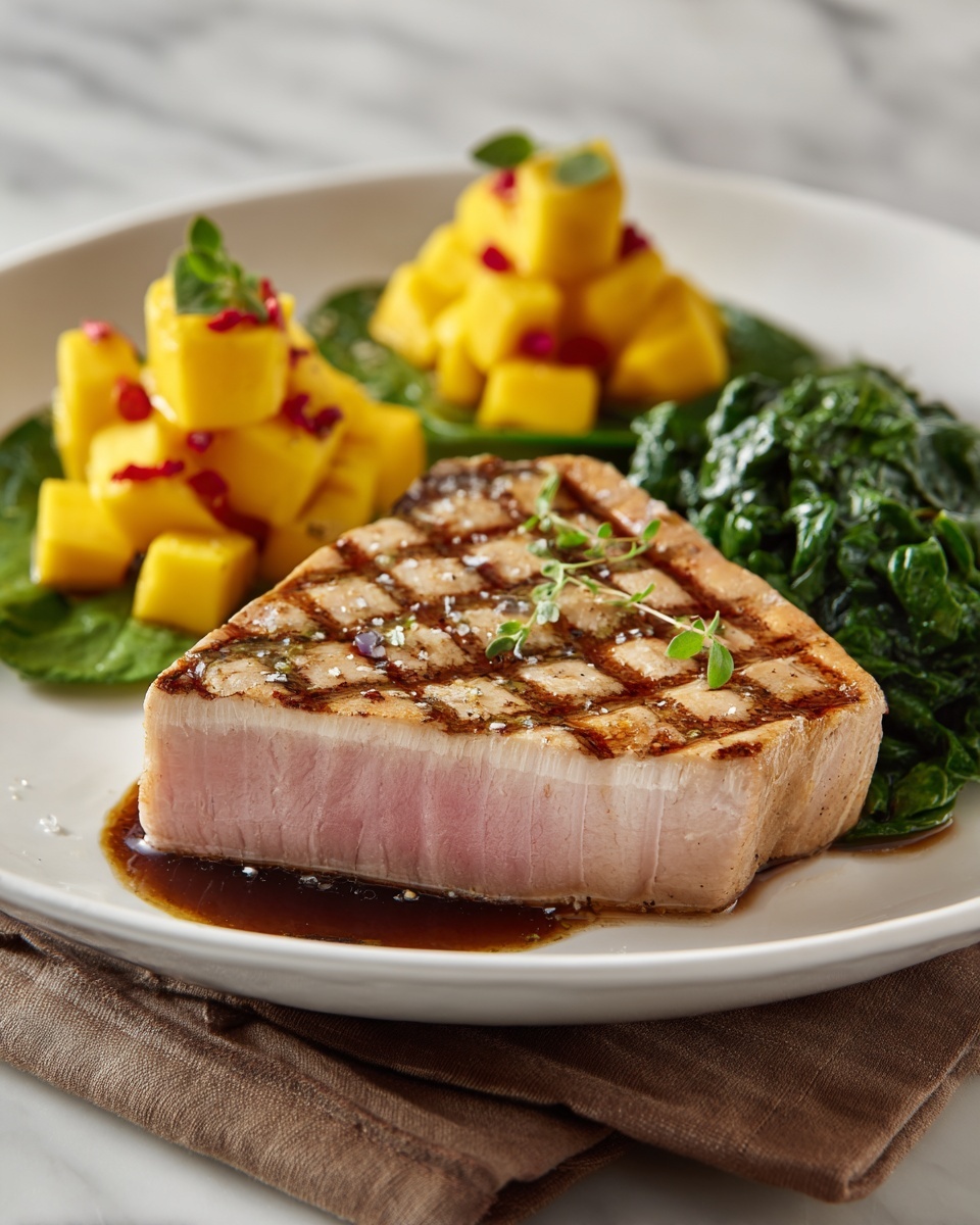 Grilled Tuna Steaks with Mango Chutney Recipe - Recipe Image