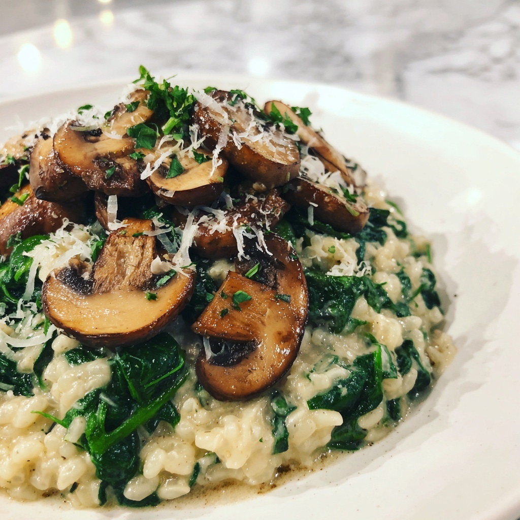 Low Carb Mushroom & Spinach Cauliflower Rice Recipe - Recipe Image