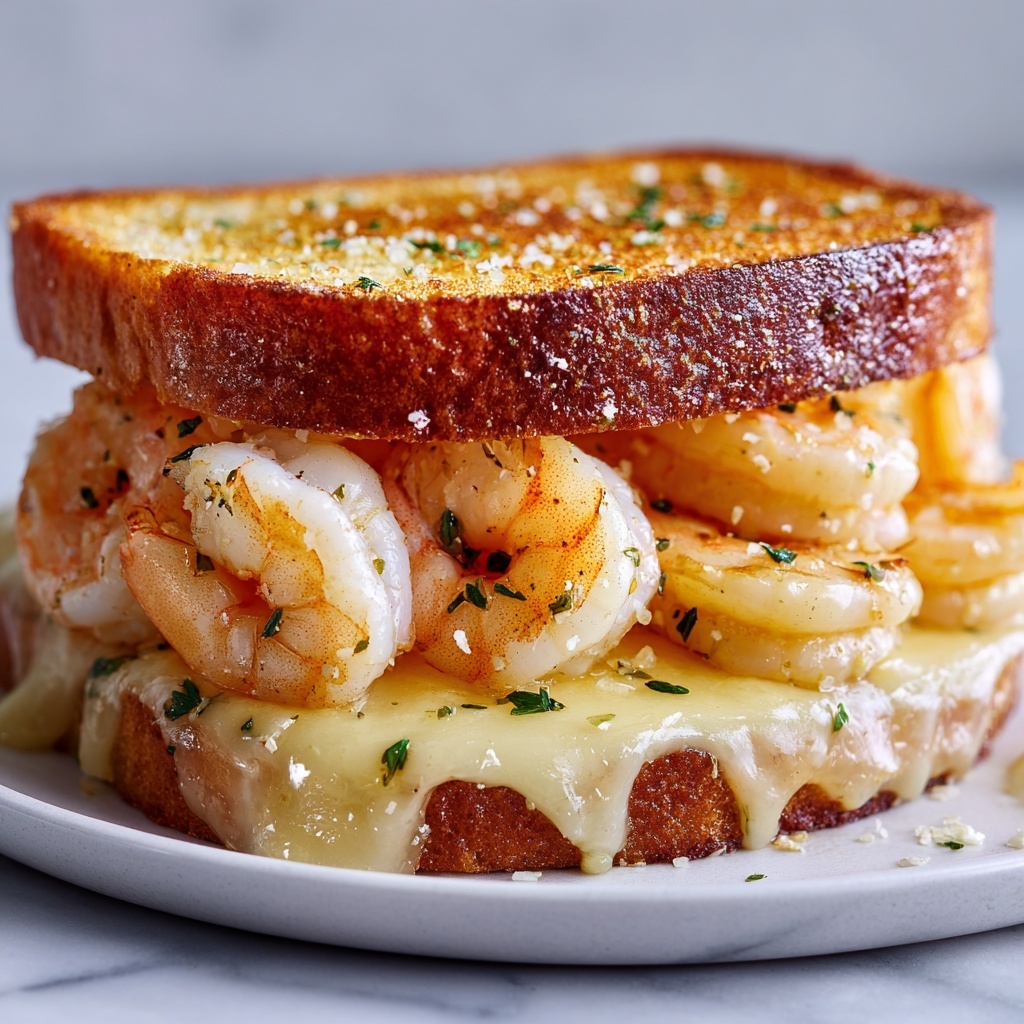 Ultimate Shrimp Grilled Cheese with Garlic Bread Recipe - Recipe Image
