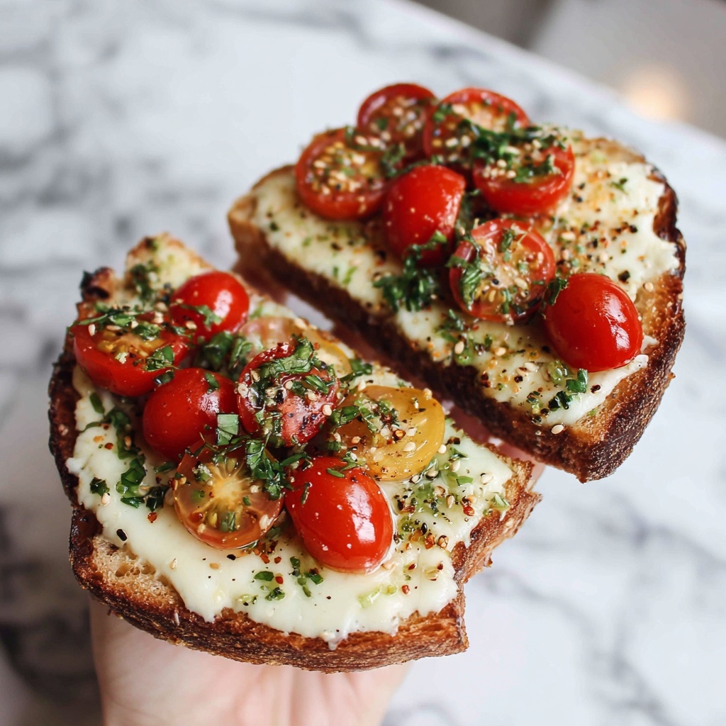 Burrata Bruschetta with Cherry Tomatoes and Basil Recipe - Recipe Image