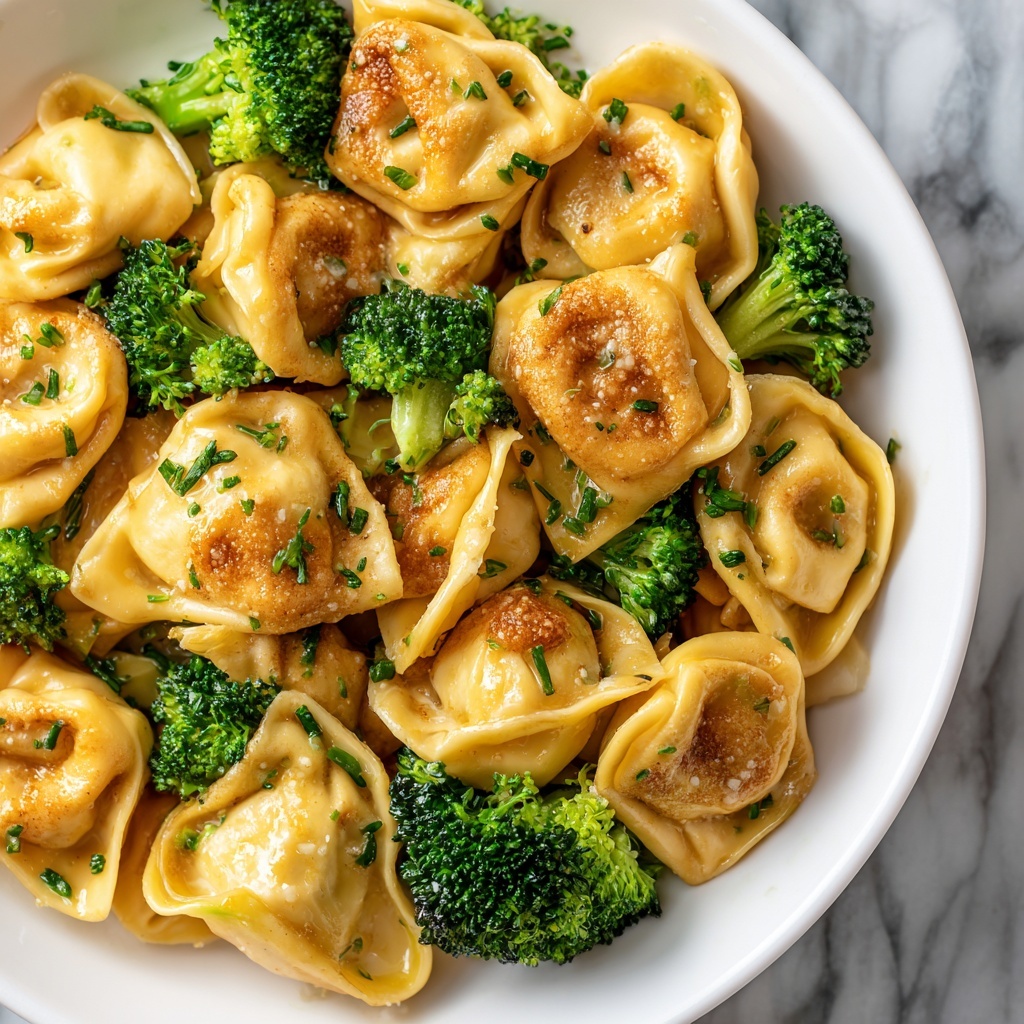 Creamy Garlic Parmesan Tortellini with Chicken & Broccoli Recipe - Recipe Image