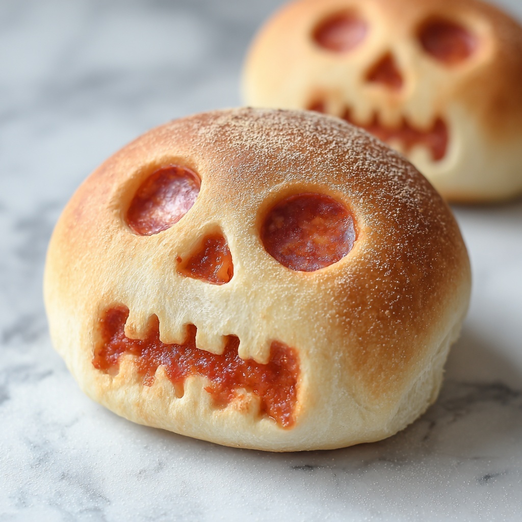Cheesy Halloween Pizza Skulls Recipe - Recipe Image