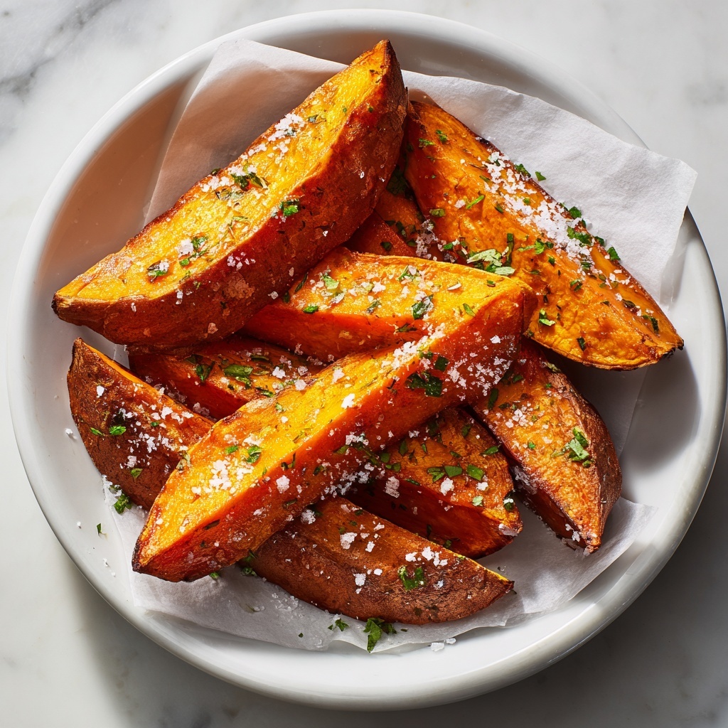 Garlic Parmesan Sweet Potato Wedges Recipe - Recipe Image