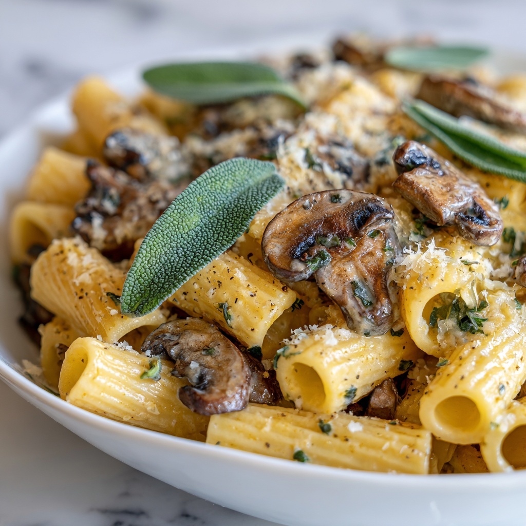 Sage Butter Pasta with Mushrooms Recipe - Recipe Image