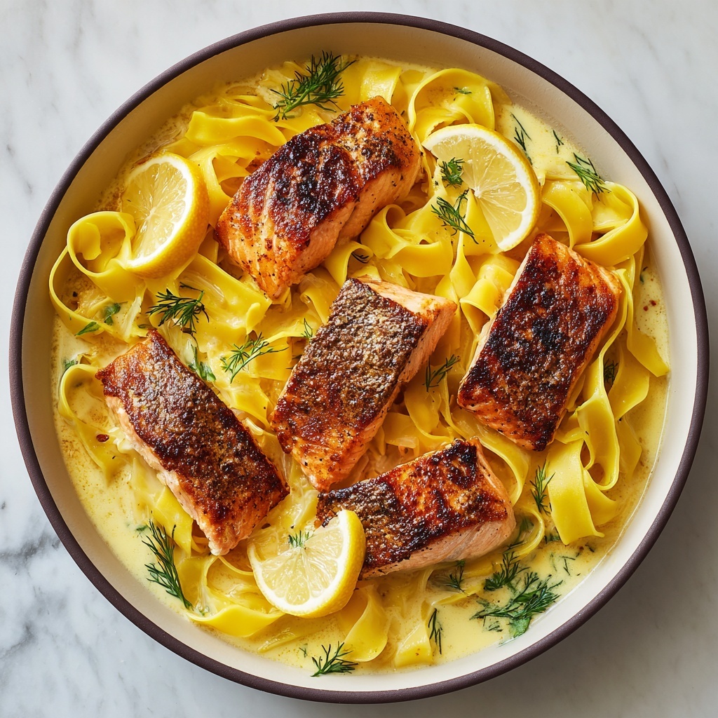 Citrus-Scented Pappardelle with Slow-Roasted Salmon Recipe - Recipe Image