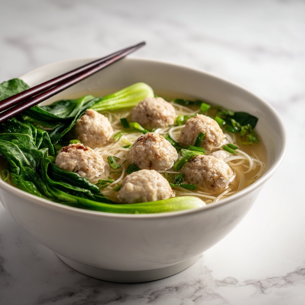 Vietnamese Mustard Green Soup with Shrimp Balls Recipe - Recipe Image