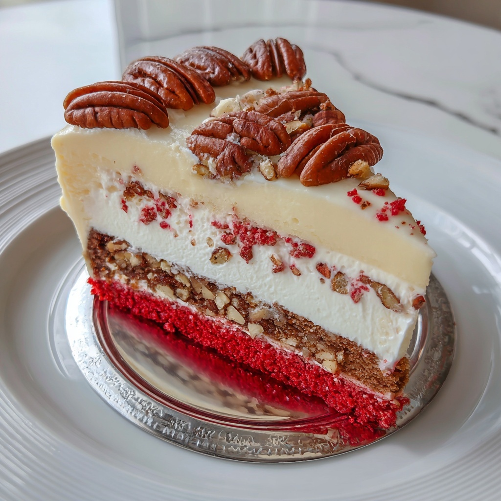 Pecan Red Velvet Cheesecake Recipe - Recipe Image