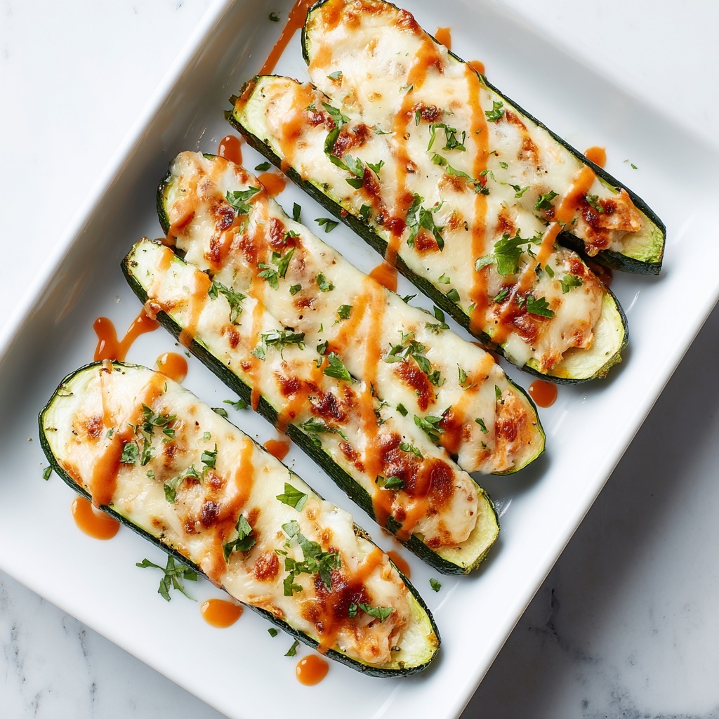 Buffalo Chicken Zucchini Boats Recipe - Recipe Image