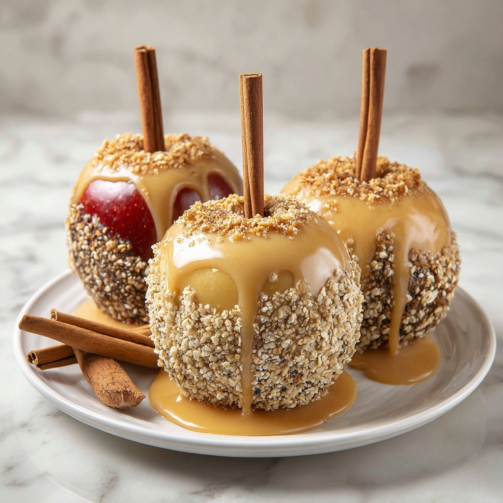 Cinnamon Oatmeal Stuffed Apples with Vanilla Custard Sauce Recipe - Recipe Image