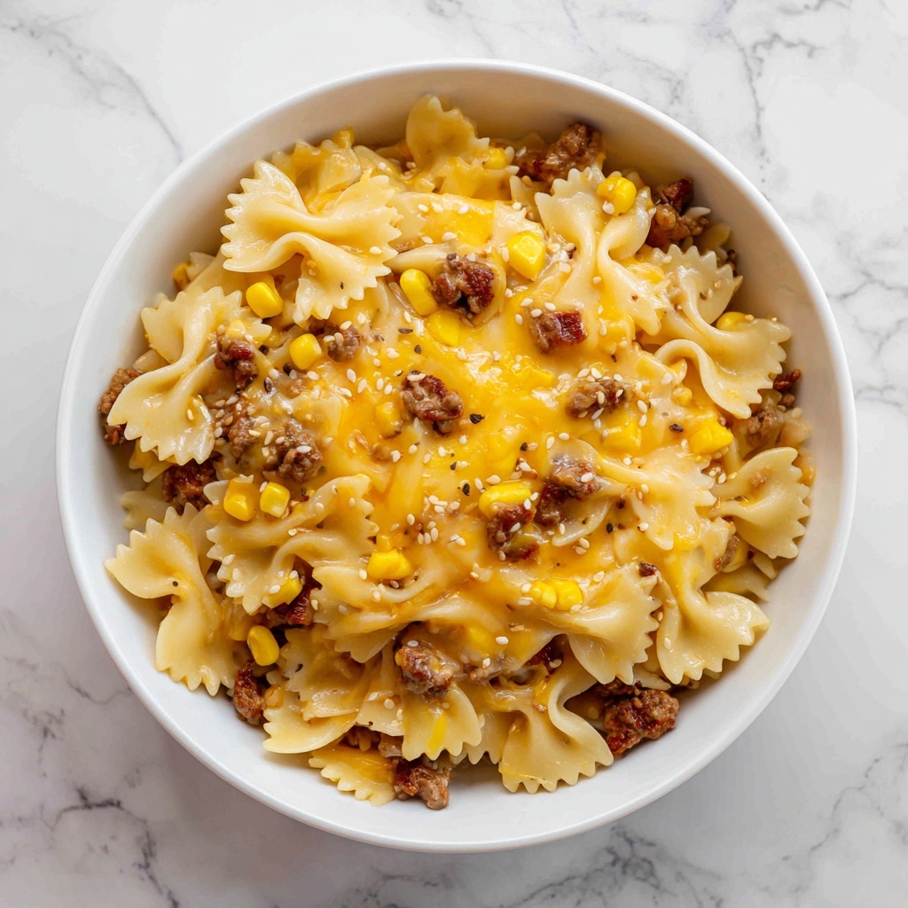 Creamy Ranch Beef and Sweet Corn Bowtie Casserole Recipe - Recipe Image