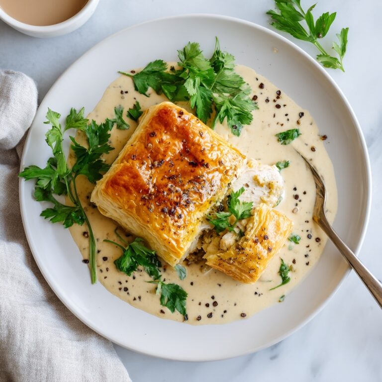 Chicken in Puff Pastry with Mustard Cream Sauce Recipe