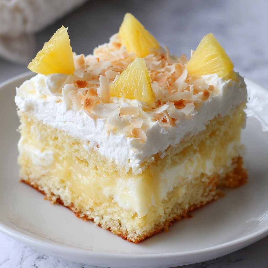 Hawaiian Pineapple Coconut Poke Cake Recipe - Recipe Image