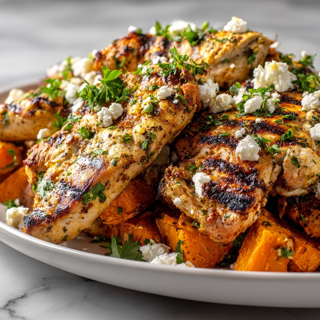 Baked Chicken with Crispy Feta and Vinaigrette Recipe - Recipe Image