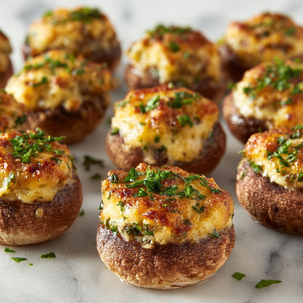Crab-Stuffed Mushrooms Recipe - Recipe Image