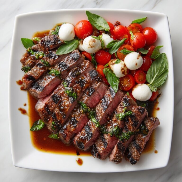 Balsamic Caprese Grilled Flank Steak Recipe