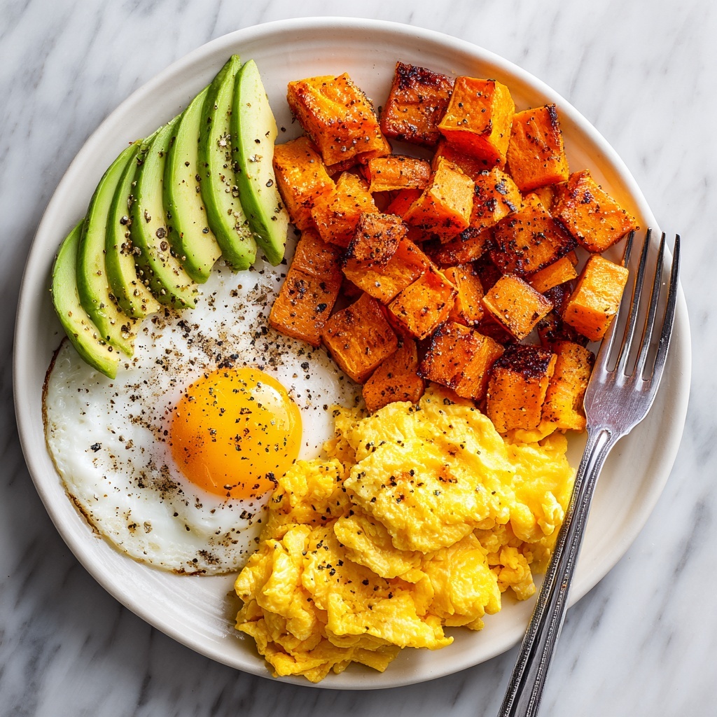 Soft Scramble and Roasted Sweet Potato Plate Recipe - Recipe Image