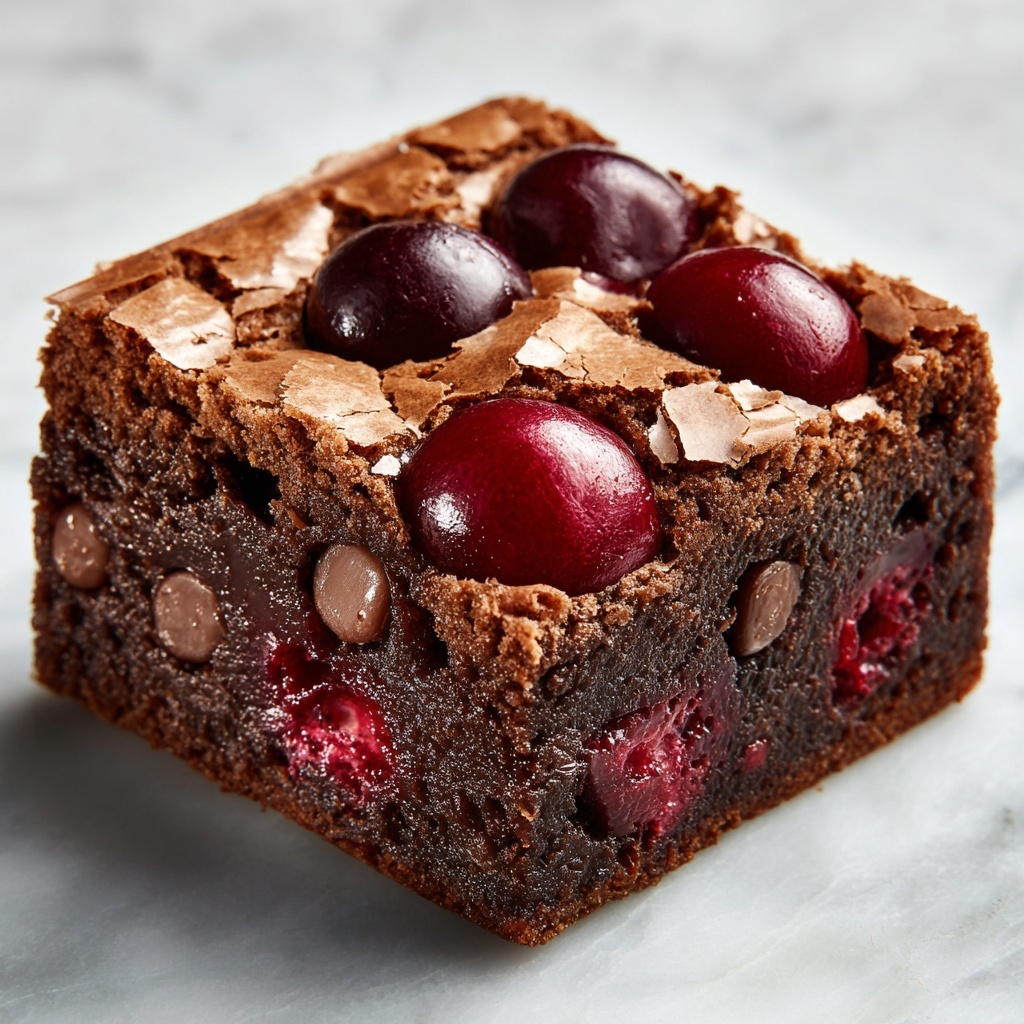Roasted Cherry Brownies Recipe - Recipe Image
