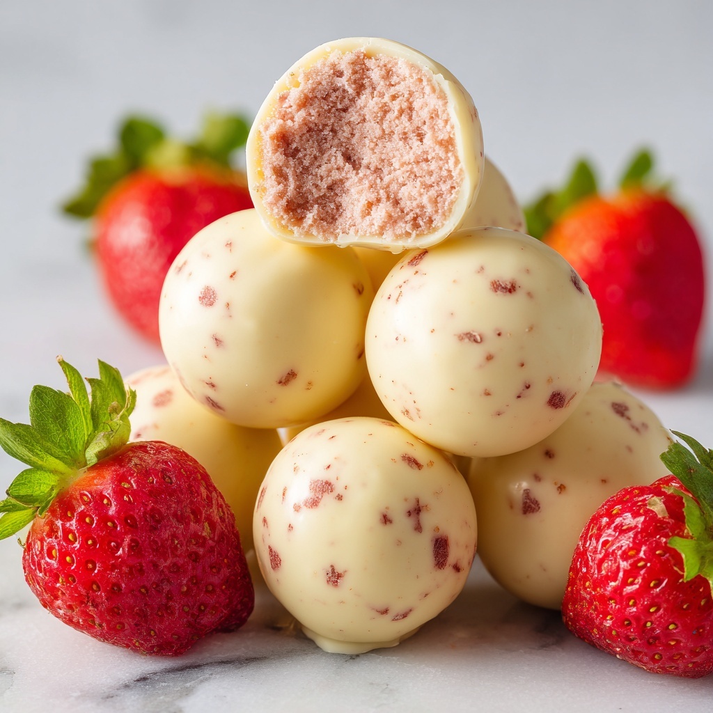 White Chocolate Strawberry Truffles Recipe - Recipe Image
