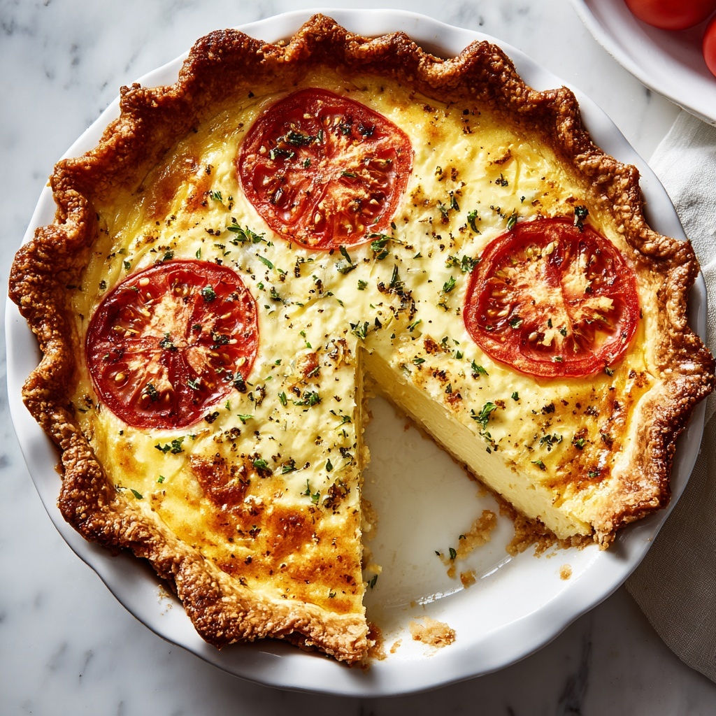 Tomato Pie with Cheddar, Parmesan, and Mustard Recipe - Recipe Image