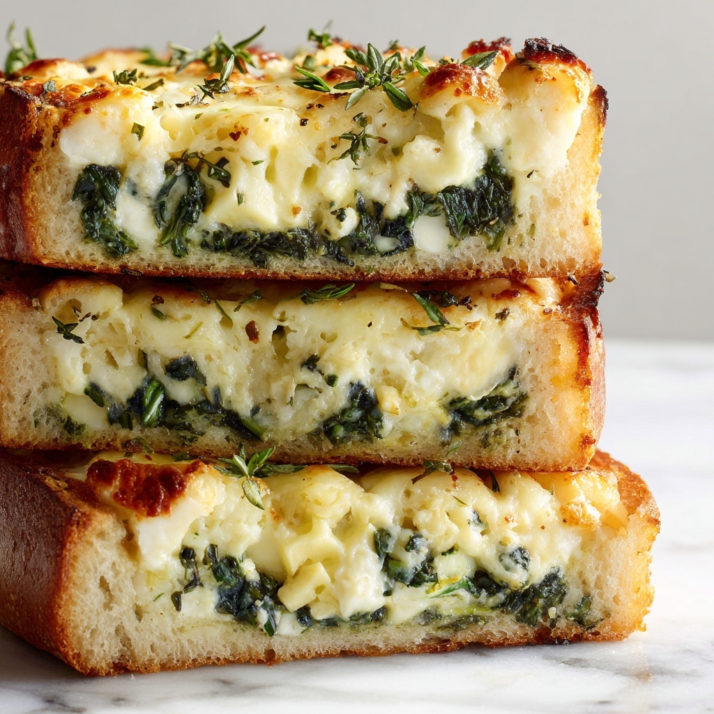 Cheesy Spinach Stuffed Bread Recipe - Recipe Image