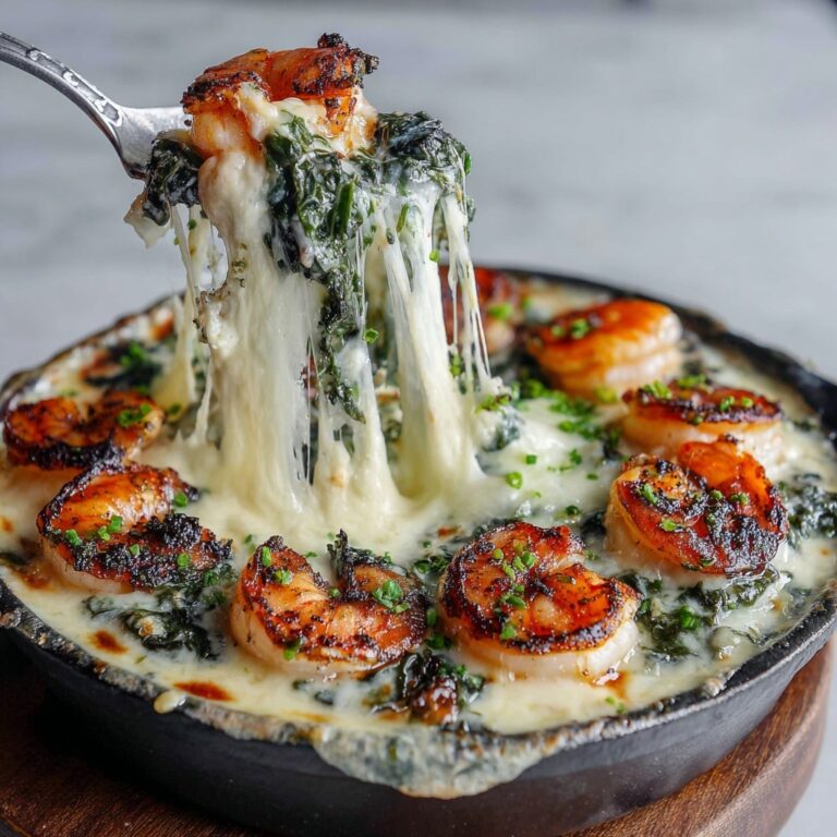 Shrimp and Spinach with Rich Crab Cheese Sauce Recipe