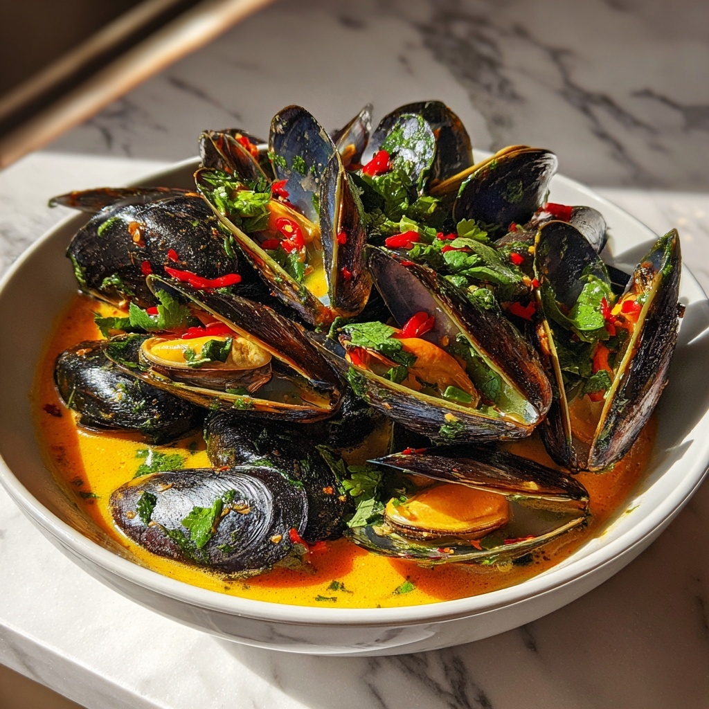 Thai Coconut Curry Mussels Recipe - Recipe Image
