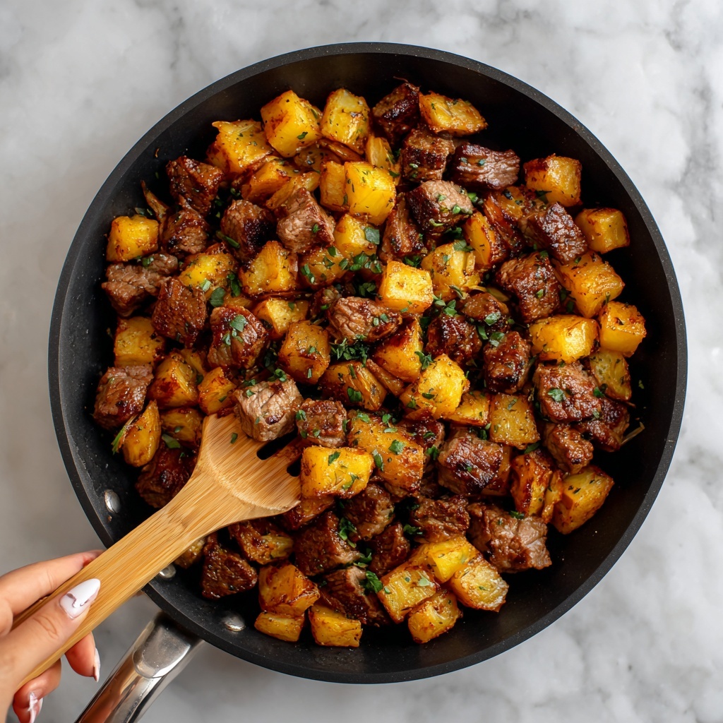 Garlic Butter Steak Bites and Potatoes Recipe - Recipe Image