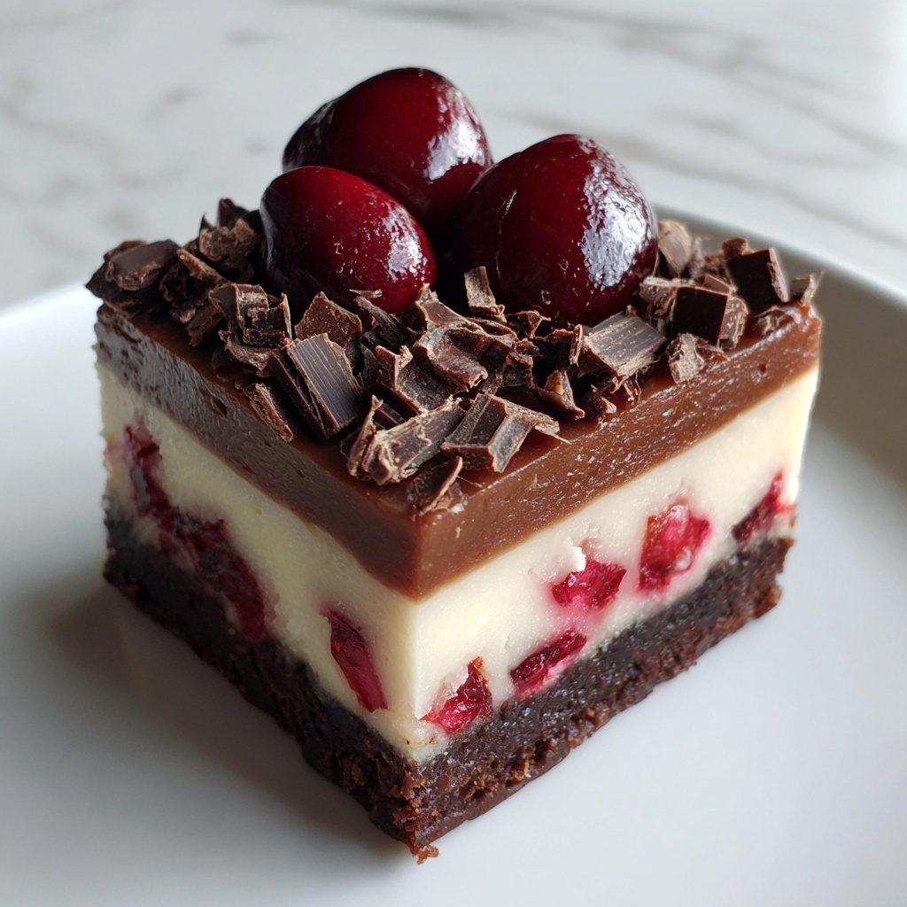 Chocolate Cherry Cheesecake Bars Recipe - Recipe Image