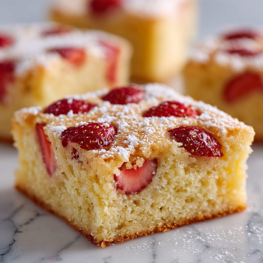 Strawberry Rhubarb Cake Recipe - Recipe Image