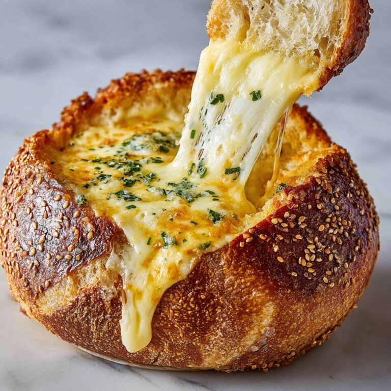 Garlic Butter Baked Brie in a Bread Bowl Recipe