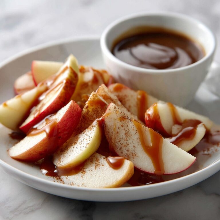 Oven Apple Wedges Fries with Caramel Cream Dipping Sauce Recipe