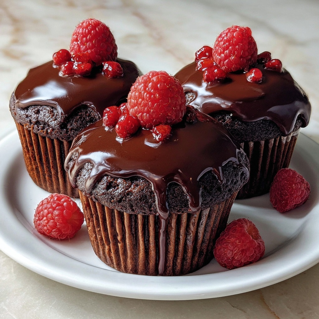Raspberry Chocolate Lava Cupcakes Recipe - Recipe Image