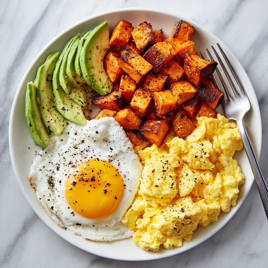 Soft Scramble and Roasted Sweet Potato Plate Recipe - Recipe Image