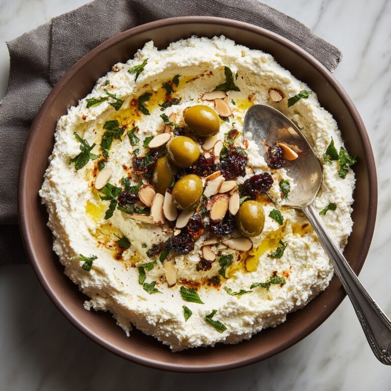 Ricotta with Crushed Olives, Almonds & Lemon Recipe